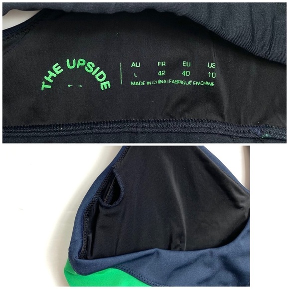 The Upside Color Block Sports Bra Green and Navy Blue - Picture 5 of 9